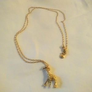 J.Crew Gold Giraffe Charm Necklace